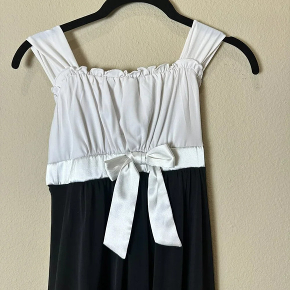 VINTAGE Sequin Hearts Party Dress Black & White Formal Fancy - size 14 - Picture 4 of 9